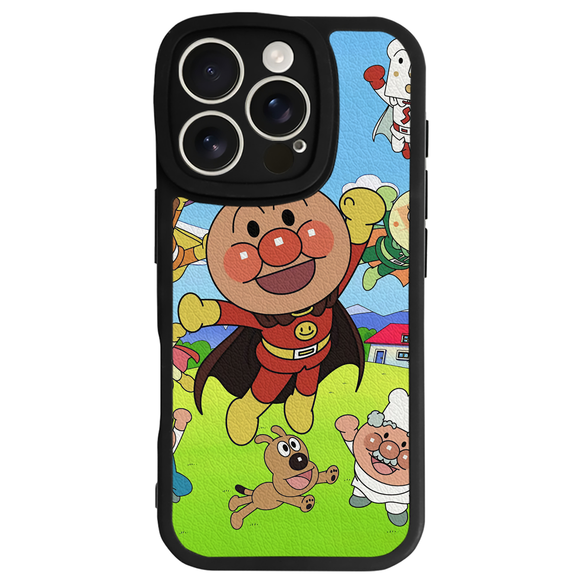 （画像用） アンパンマン Anpanman 【iPhone 16シリーズ対応】シリコンスマホケース（レザー調） 材質：シリコン